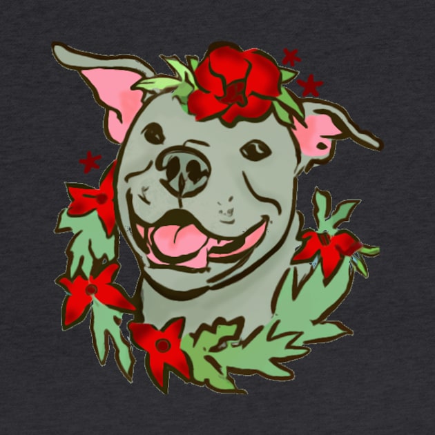 Christmas Pit Bull by LochNestFarm